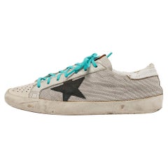 Golden Goose Blanco Piel y Malla Zapatillas Superstar Talla 43