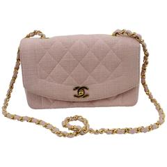 Vintage Rare 1993 Pink 22 cm Classic Chanel Bag.