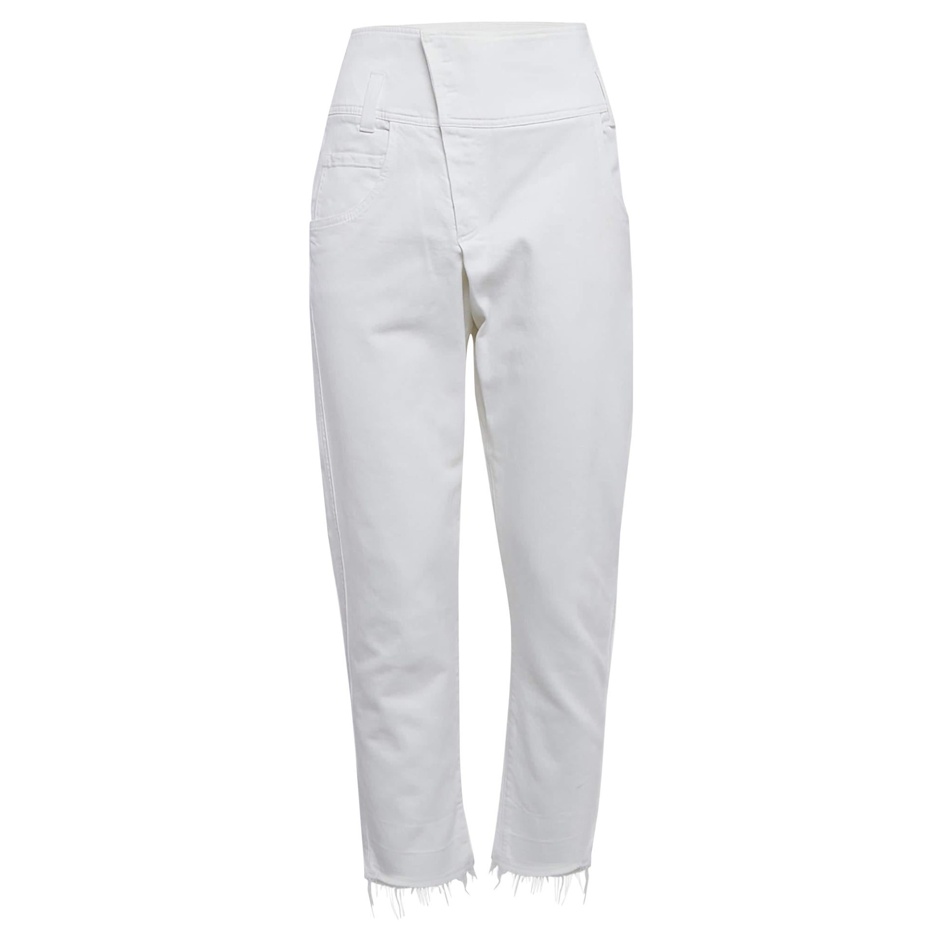 Brunello Cucinelli Vaqueros blancos con detalle de bordes sin rematar Cintura S  31"