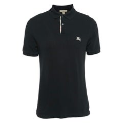 Burberry Brit Black Logo Embroidered Cotton Pique Polo M