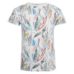 Dior Homme White Printed Cotton Short Sleeve T-Shirt XS