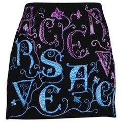 Minifalda Adornada Versace Atelier A Negra