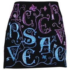 Versace Atelier Schwarzer verzierter Mini-Rock