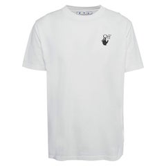 Off-White Jersey Blanco Logotipo Cuello Redondo  Camiseta L