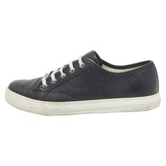 Gucci Navy Blue Leather Lace Up Sneakers Size 44