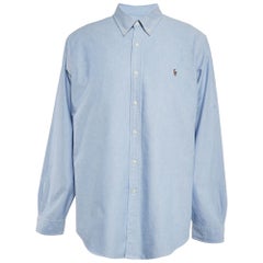 Ralph Lauren Blue Cotton Long Sleeve Shirt XXL