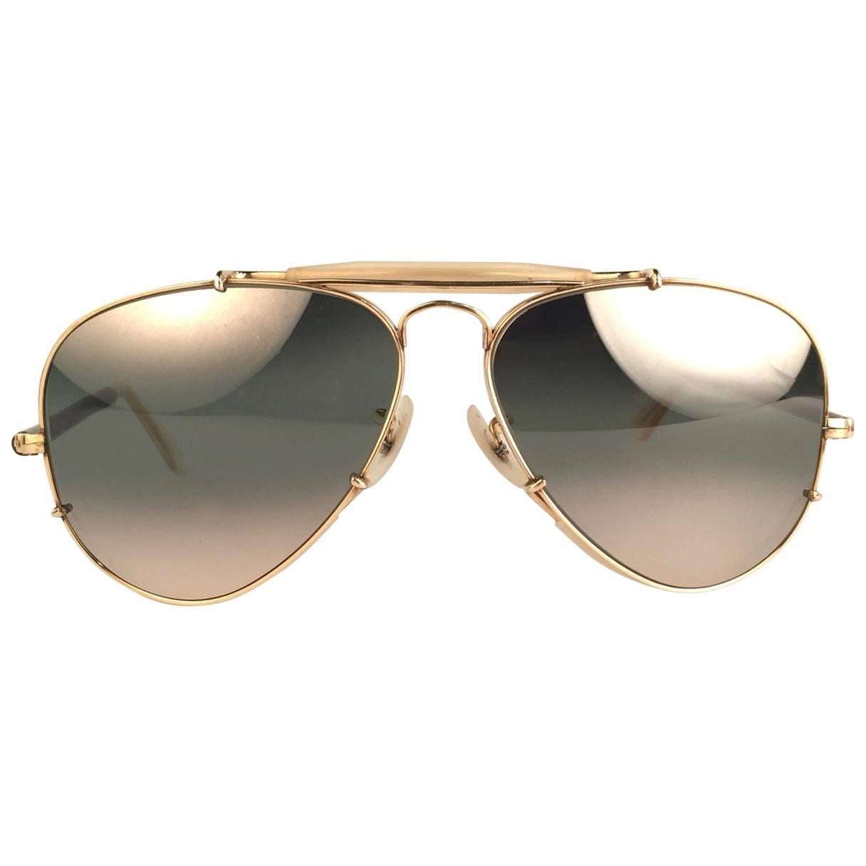 New Ray Ban Deep Freeze 12K Gold Outdoorsman Collectors Item USA Sunglasses