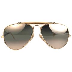 Vintage New Ray Ban Deep Freeze 12K Gold Outdoorsman Collectors Item USA Sunglasses