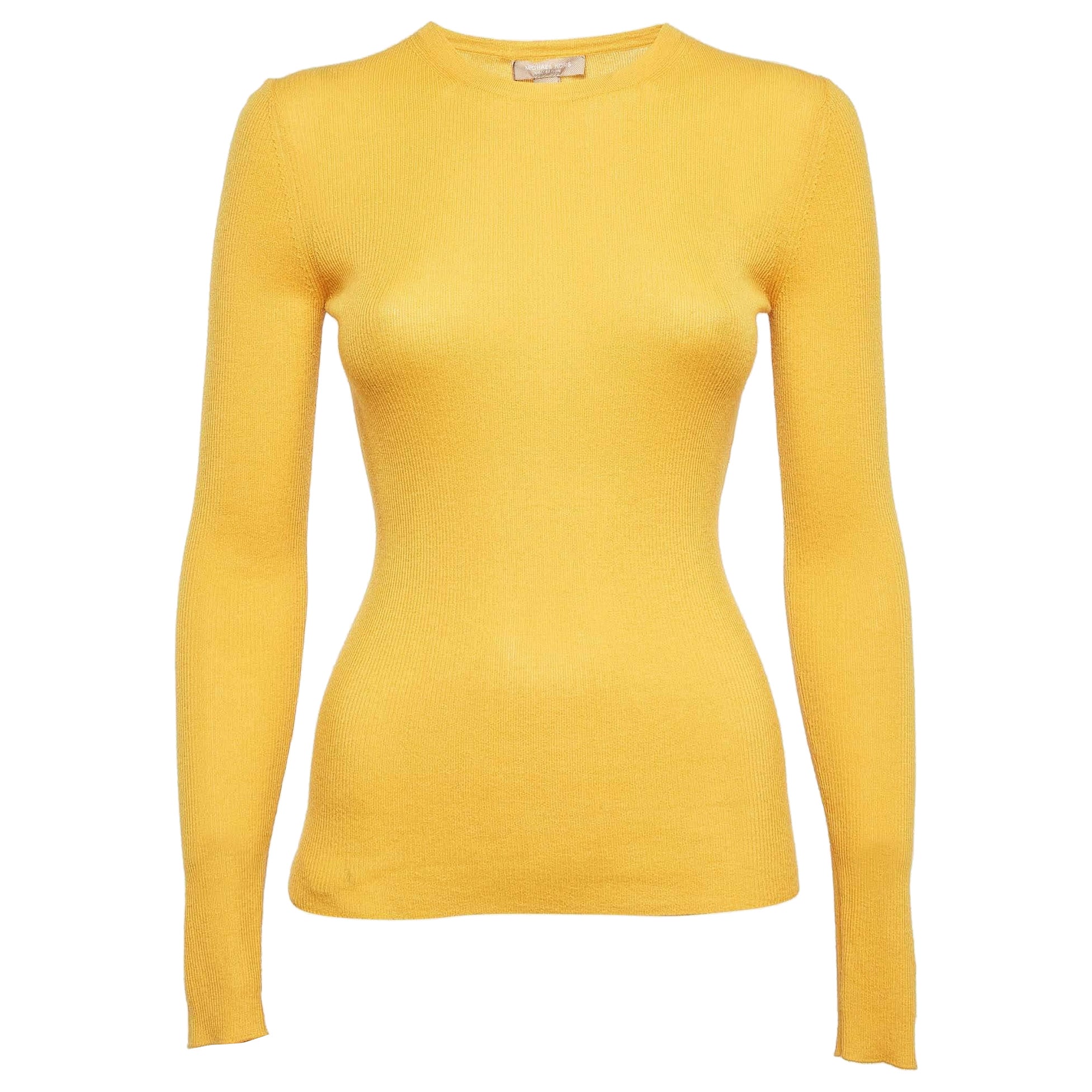 Michael Kors Lemon Yellow Cashmere Knit Jumper S