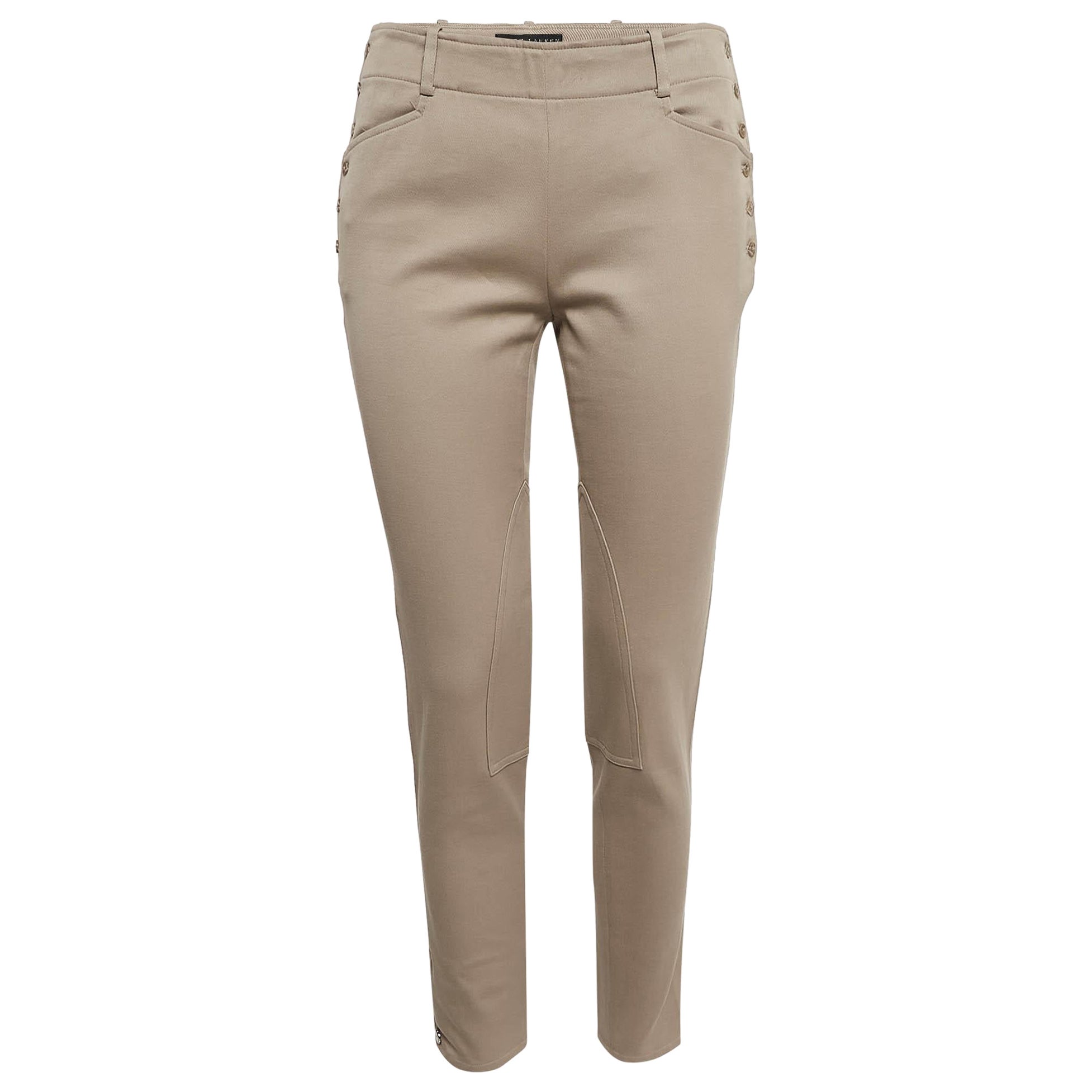 Ralph Lauren Beige Stretch-Strick-Muster-Jodphur-Hose S