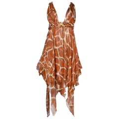 Vintage Roberto Cavalli Giraffe Halter Dress  2006 Collection 