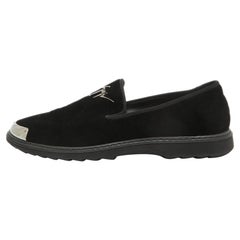 Giuseppe Zanotti Black Velvet Slip on Smoking Slippers Size 44
