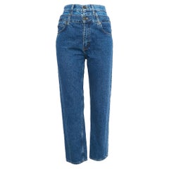 Sandro Blau Denim Jeans mit doppelter Taille Detail und S-Taille 25"