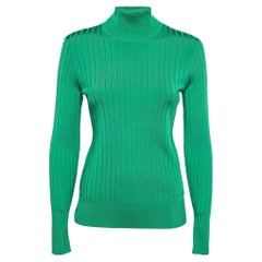Givenchy Green Rib Knit Turtle Neck Sweater M