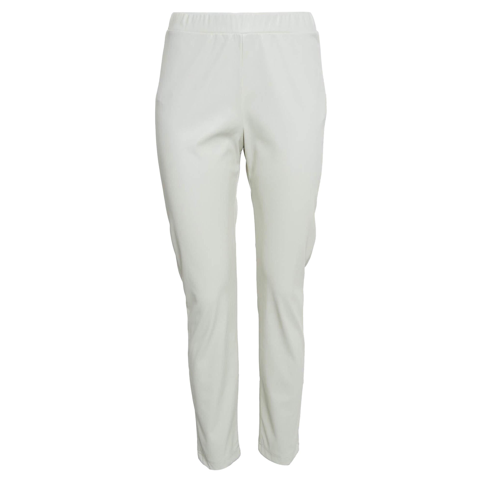 Max Mara Pantalones pitillo de piel sintética grises M