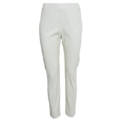 Max Mara Grey Faux Leather Skinny Pants M