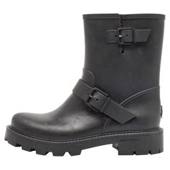 Jimmy Choo Black Rubber Rain Boots Size 40