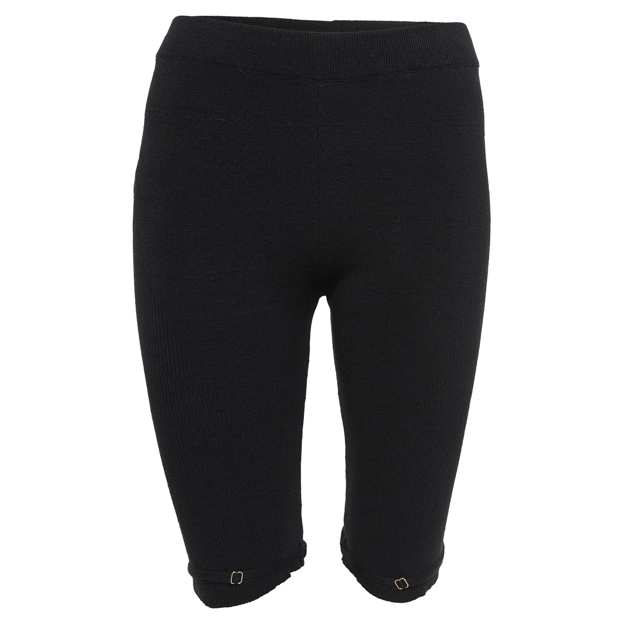 Jacquemus - Pantaloncini Sierra Biker in maglia a coste nera L.