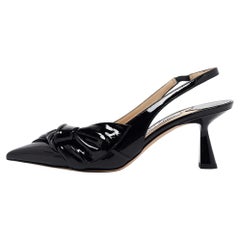 Jimmy Choo Black Patent Leather Elinor Slingback Pumps Size 36