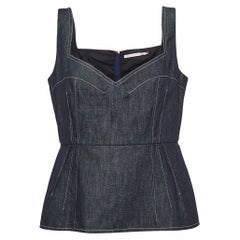 Emilia Wickstead Blue Apple Denim Bustier Top L