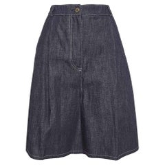 Emilia Wickstead Navy Denim Flared Shorts M