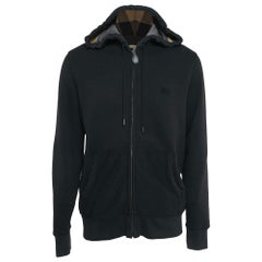 Burberry Brit Black Knit Zip-Up Hooded Sweatshirt XL