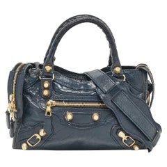 Balenciaga - Mini sac en cuir Classic Classic City - Bleu marine