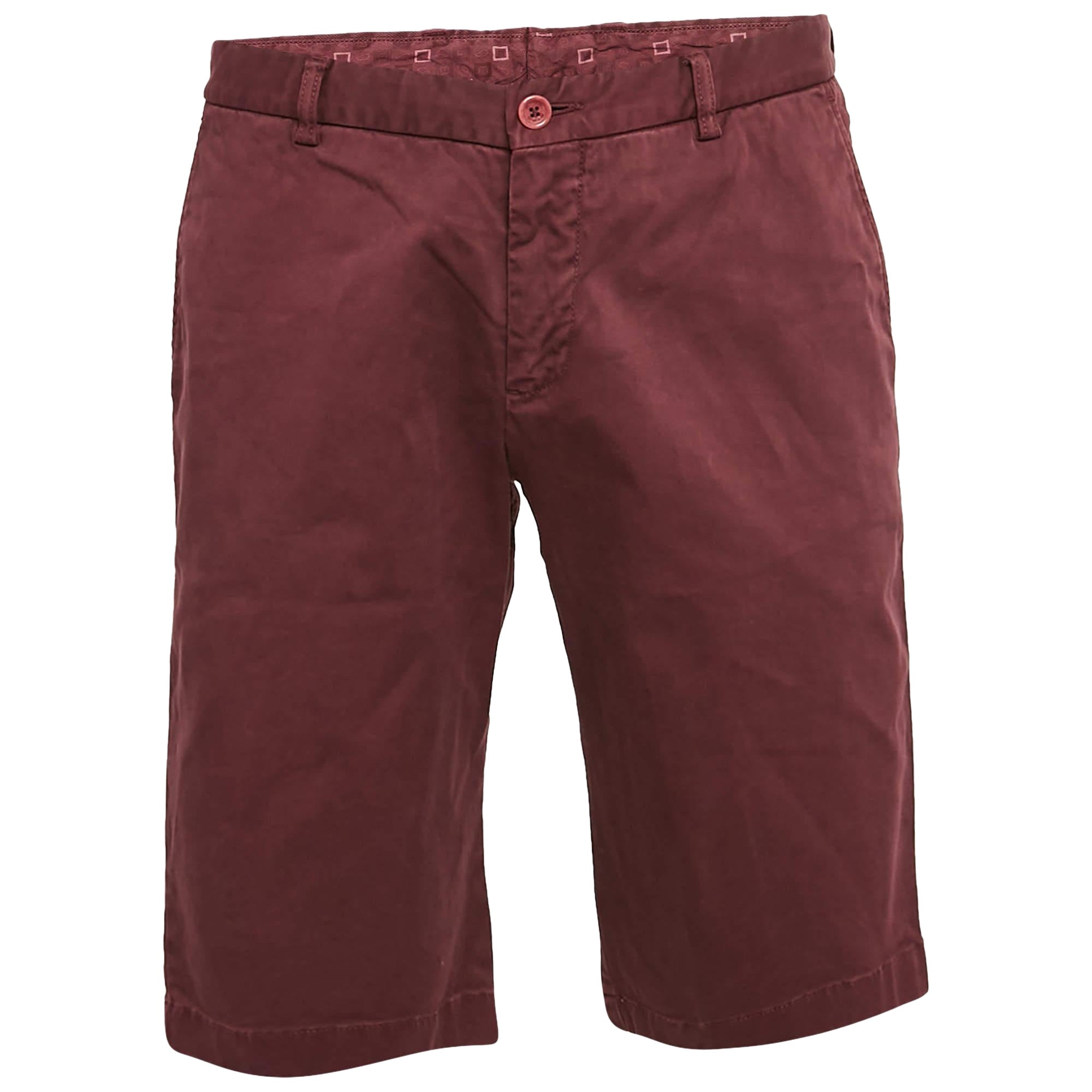 Etro Burgundy Cotton Shorts L