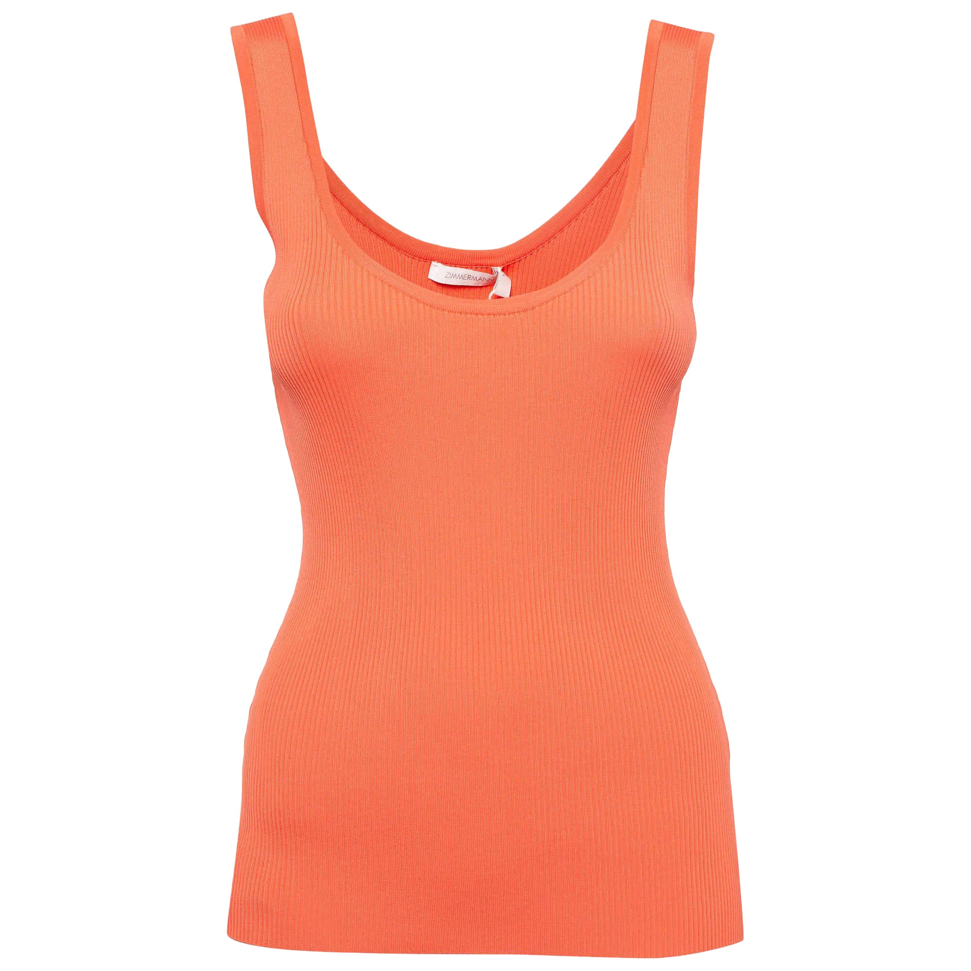 Zimmermann Canotta arancione a costine con scollo a goccia M.