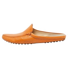 Tod's Mules plates en cuir orange, taille 37,5