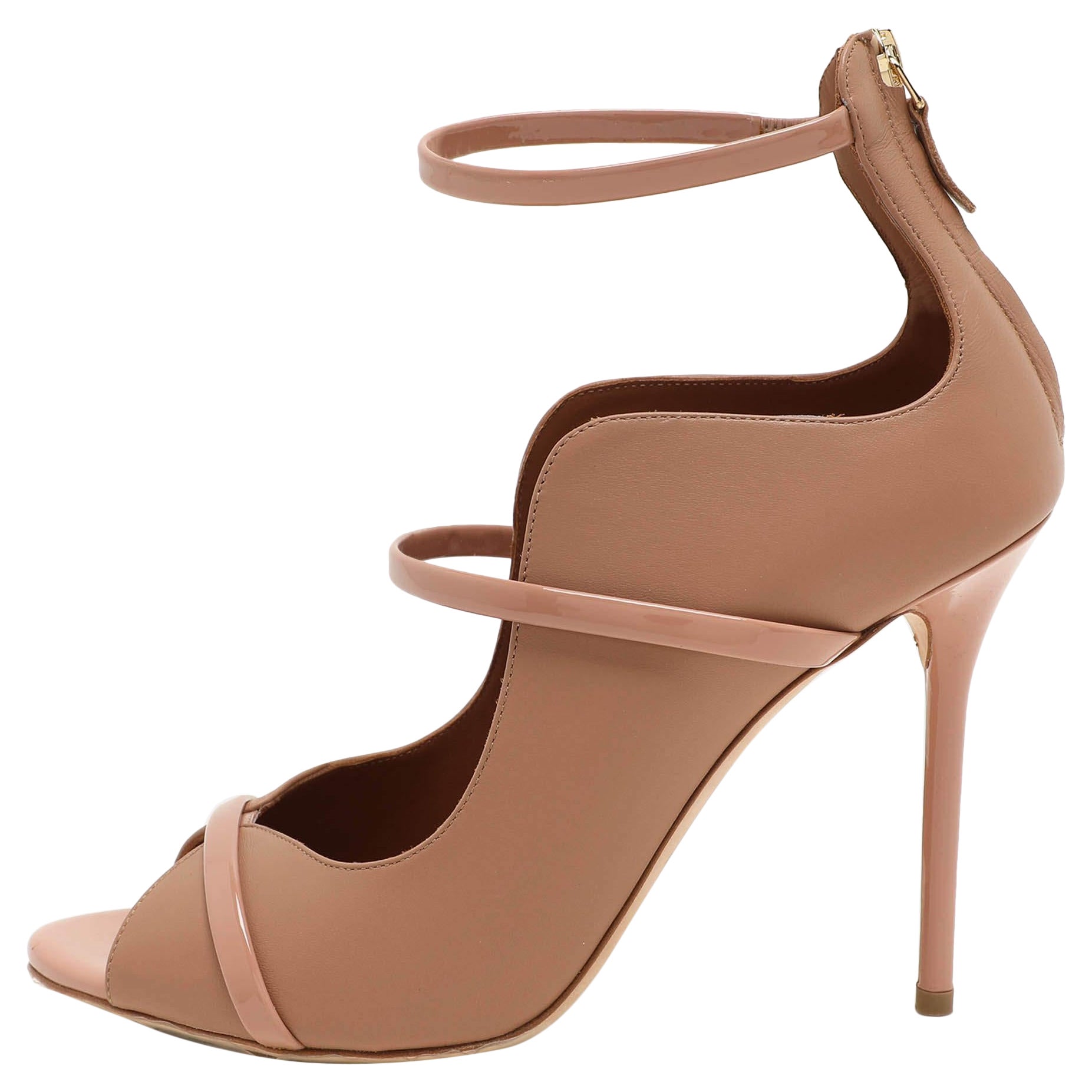 Malone Souliers Sandali con cinturino alla caviglia Mika in pelle beige misura 40 in vendita