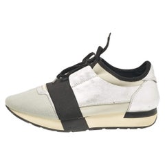Corredor de carreras Balenciaga de tela y piel plata/gris  Zapatillas talla 40