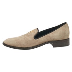 Giuseppe Zanotti Grey Suede Slip on Smoking Slippers Size 45