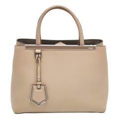 Fendi Beige Leather Petite 2Jours Tote