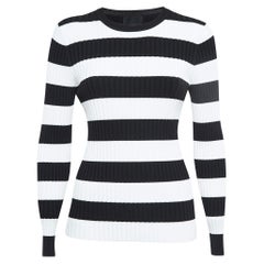 Cynthia Rowley Black/White Stripe Patterned Full Sleeve Sweater M