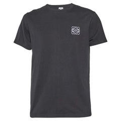 Loewe Black Anagram Embroidered Cotton Crew Neck T-Shirt M