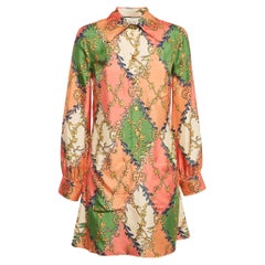 Gucci Multicolor GG Rhombus Print Shirt Dress S