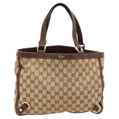 Gucci Beige/Brown GG Canvas and Leather Abbey Day Tote