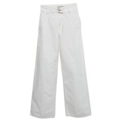 Jil Sander White Denim Straight Leg High Rise Jeans S Waist 26" (Taille 26)