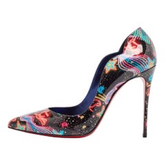 Christian Louboutin Multicolor Printed Patent Leather Hot Chick Pumps Size 39