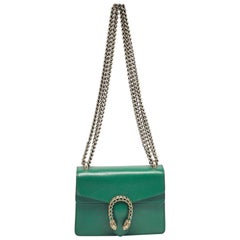Gucci Green Leather Mini Dionysus Shoulder Bag