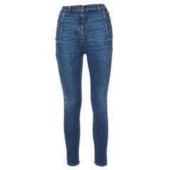 Elisabetta Franchi Blaue Jeans aus Denim mit Knopfleiste aus Denim M-Taille 28"
