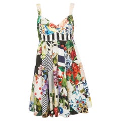 Dolce & Gabbana Multicolor Printed Cotton Mini Dress L