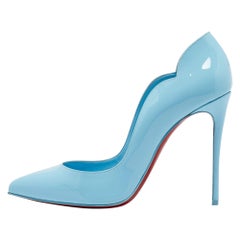 Christian Louboutin Blue Patent Leather Hot Chick Pumps Size 39