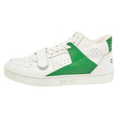 Celine White/Green Leather CT-02 Lace Up Sneakers Size 39