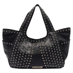 Giuseppe Zanotti Black Leather Studded Hobo
