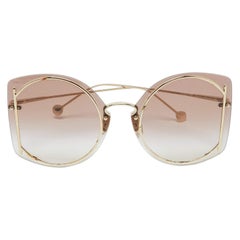 Salvatore Ferragamo Occhiali da sole a farfalla in oro/rosa sfumato SF196S Gancini