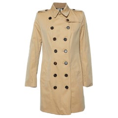 Burberry Beige Gabardine Cotton Double Breasted Trench Coat M