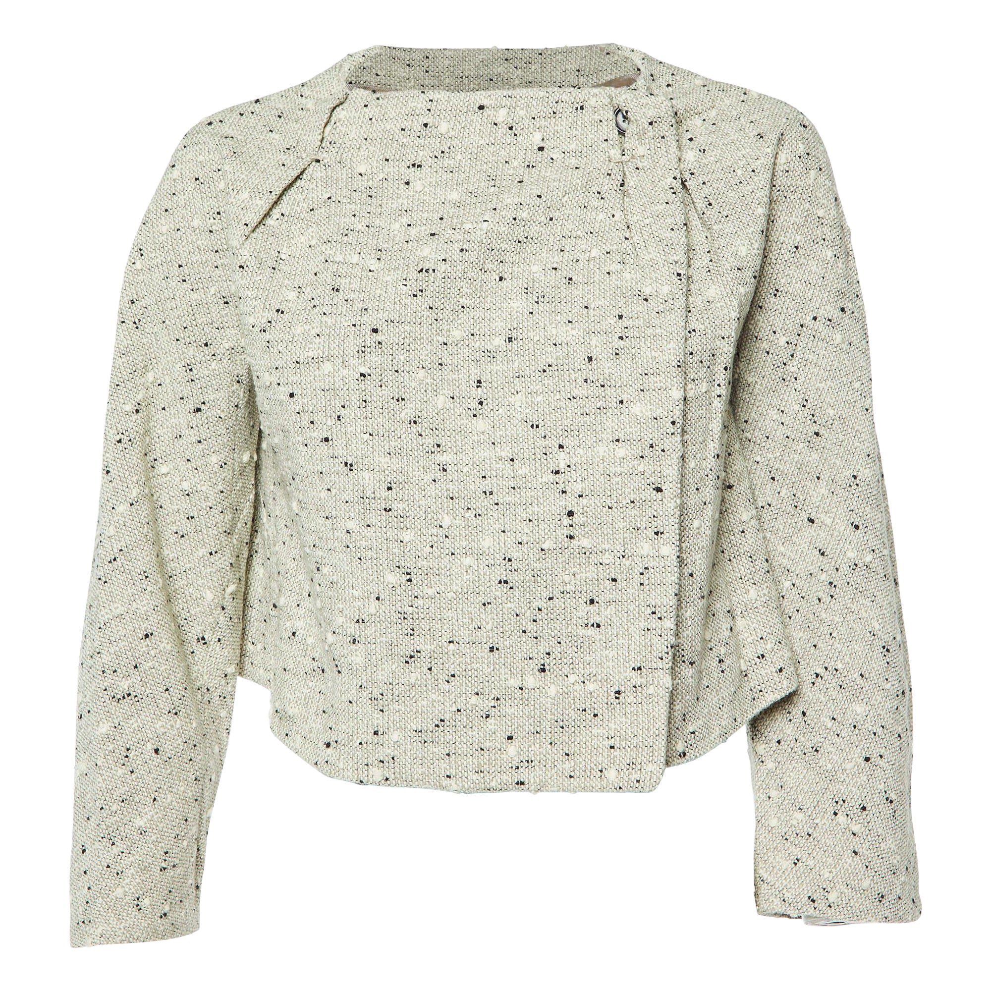 Marni Giacca avvolgente in bouclè di tweed beige M. I.