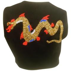 Dolce and Gabbana Exotic Glass Beaded Dragon Vest Size 42 7